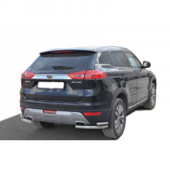 Защита заднего бампера «Уголки двойные» (d51/40) для Geely Atlas (2016-н.в.)(Окрашенное)